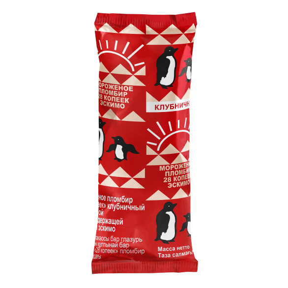 «28 KOPEEK» strawberry ice cream in fatty cocoa-containing popsicle glaze